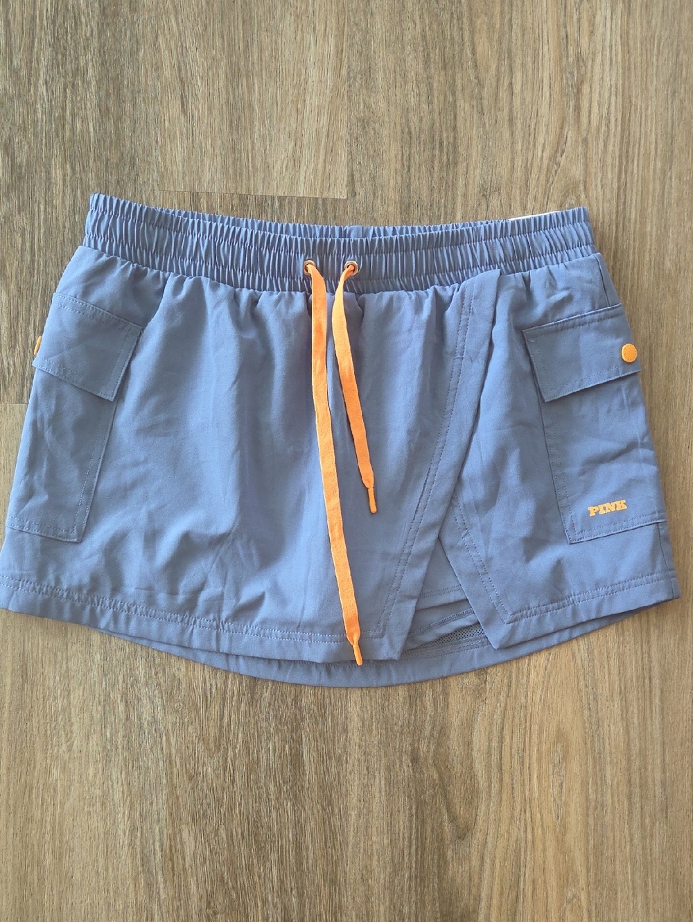 PINK Victoria's Secret Light Blue/Orange Athletic Hike Skort  Size Large Nwt